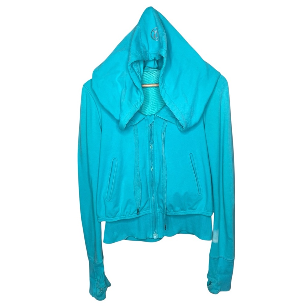 lululemon Scuba Full Zip Hoodie Turquoise Blue (Earlier‎ Release) Sz 8